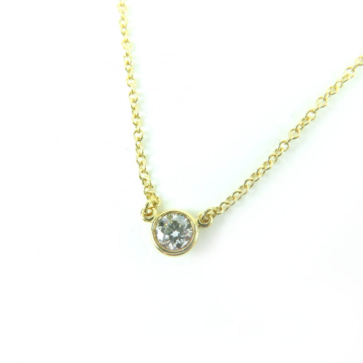 Excellent TIFFANY&Co. Single Diamond Pendant Diamond 0.12ct K18/750(Yellow Gold)