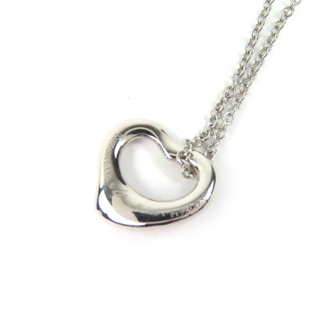 Excellent TIFFANY&Co. Open Heart Pendant Diamond Platinum 3P Diamond 0.01ct