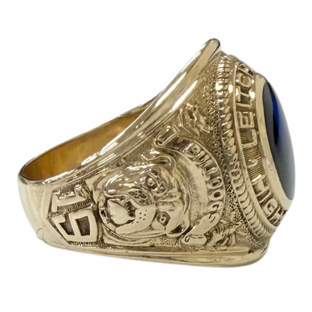 Great JOSTEN Ring ring LEITCHFIELD HIGH SCHOOL gold 10K mens