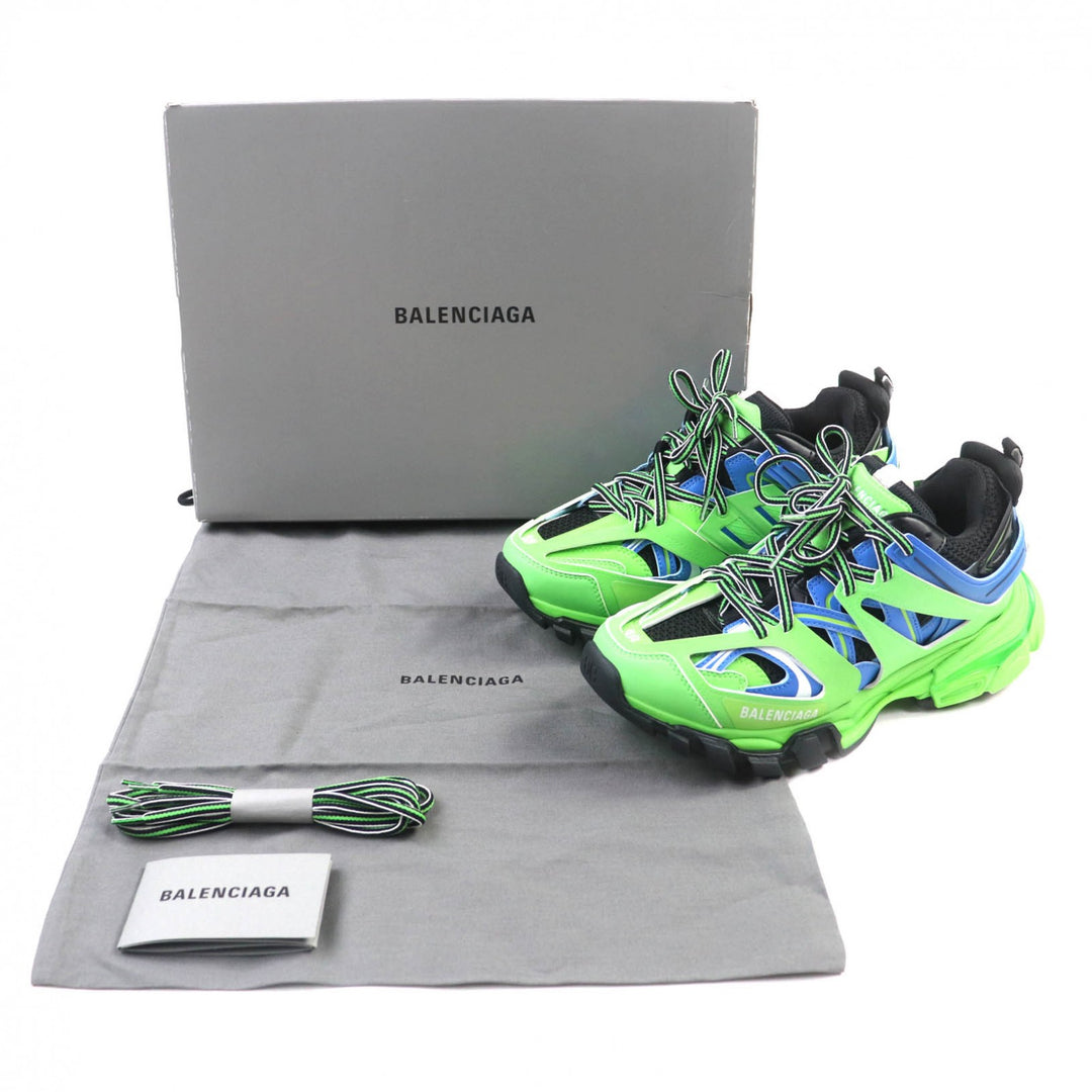 新品 BALENCIAGA スニーカー TRACK TRAINER ロゴ レースアップ グリーン ー レディース 25 542436