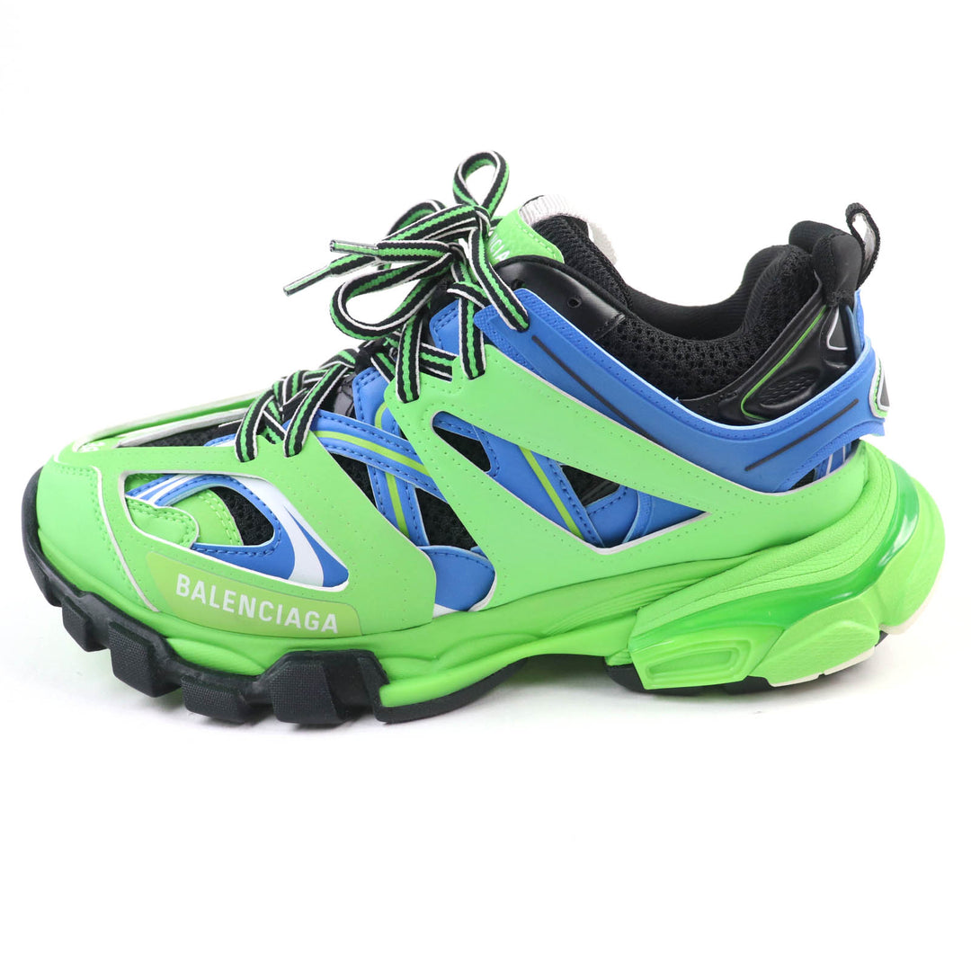 新品 BALENCIAGA スニーカー TRACK TRAINER ロゴ レースアップ グリーン ー レディース 25 542436