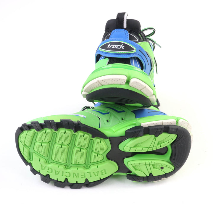 新品 BALENCIAGA スニーカー TRACK TRAINER ロゴ レースアップ グリーン ー レディース 25 542436