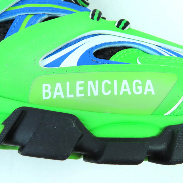 新品 BALENCIAGA スニーカー TRACK TRAINER ロゴ レースアップ グリーン ー レディース 25 542436
