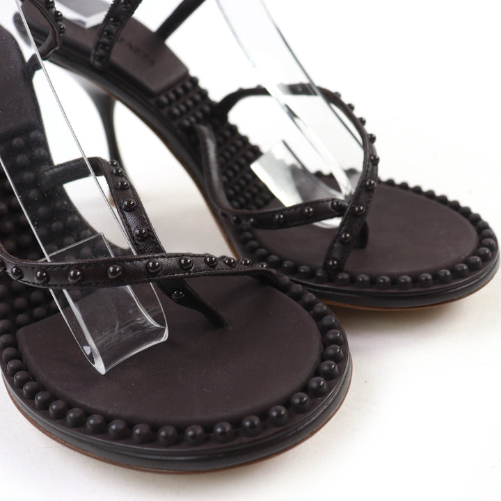 Excellent BOTTEGAVENETA Sandals ankle strap leather Dark brown leather 36.5