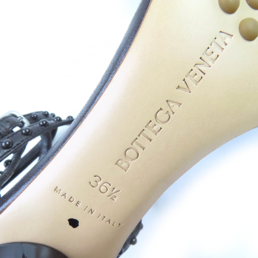 BOTTEGAVENETA サンダル アンクルストラップ レザー ダークブラウン レザー レディース 36.5 659007
