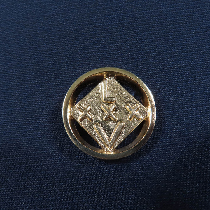 Excellent LOUIS VUITTON Jacket Silk blend LV logo gold button double-breasted Navy wool 36