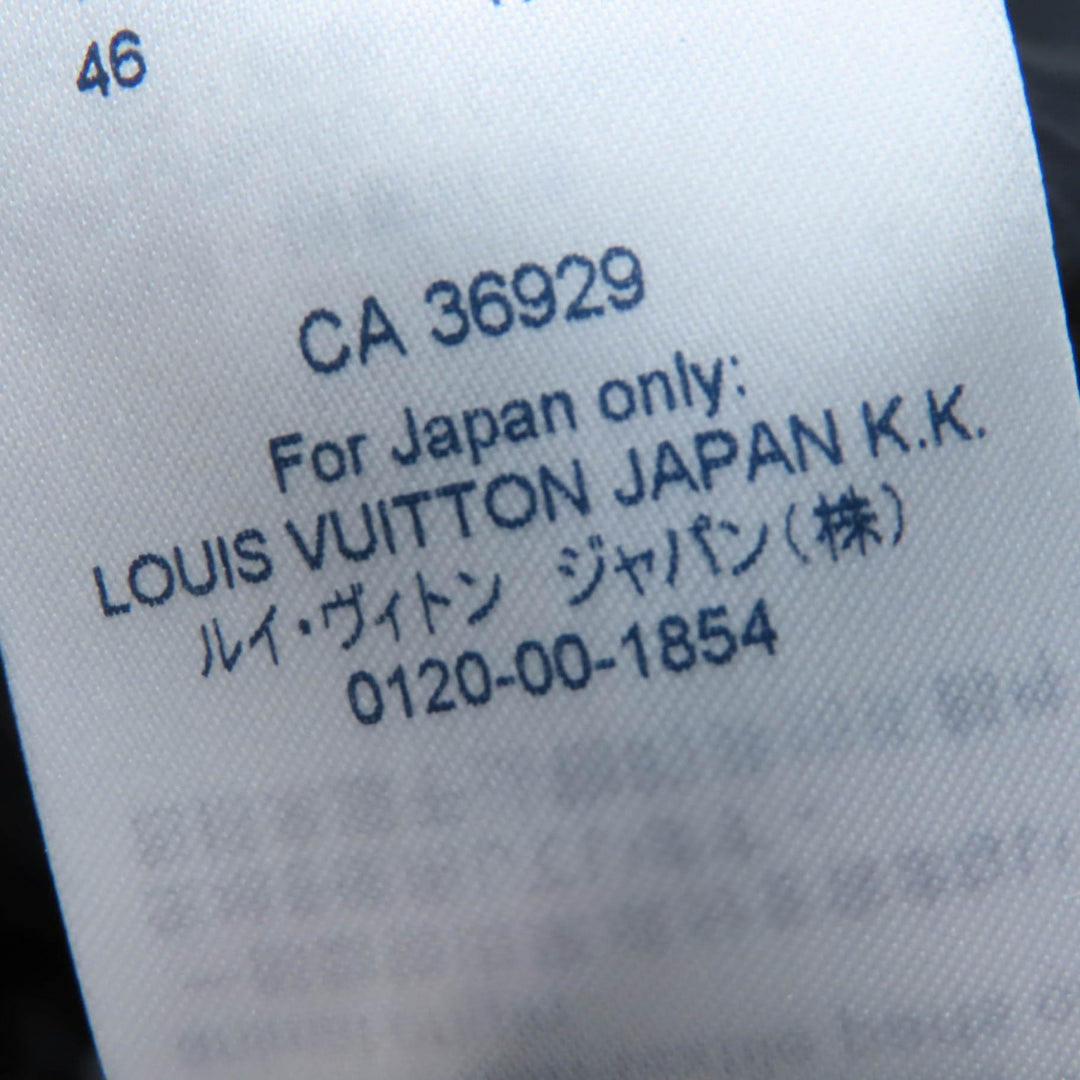 素晴らしい LOUIS VUITTON ジャケット シルク混 LVロゴ ゴールドボタン ダブルブレスト ネイビー ウール 36