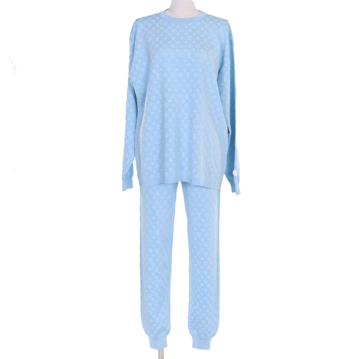 Excellent LOUIS VUITTON two-piece set Monogram Jacquard Top and Jogging Pants