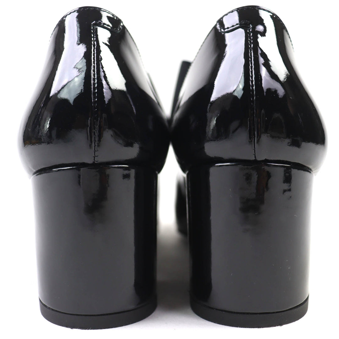 Excellent CHANEL pumps Merry Jane COCO Mark black Patent leather 36.5 G45356