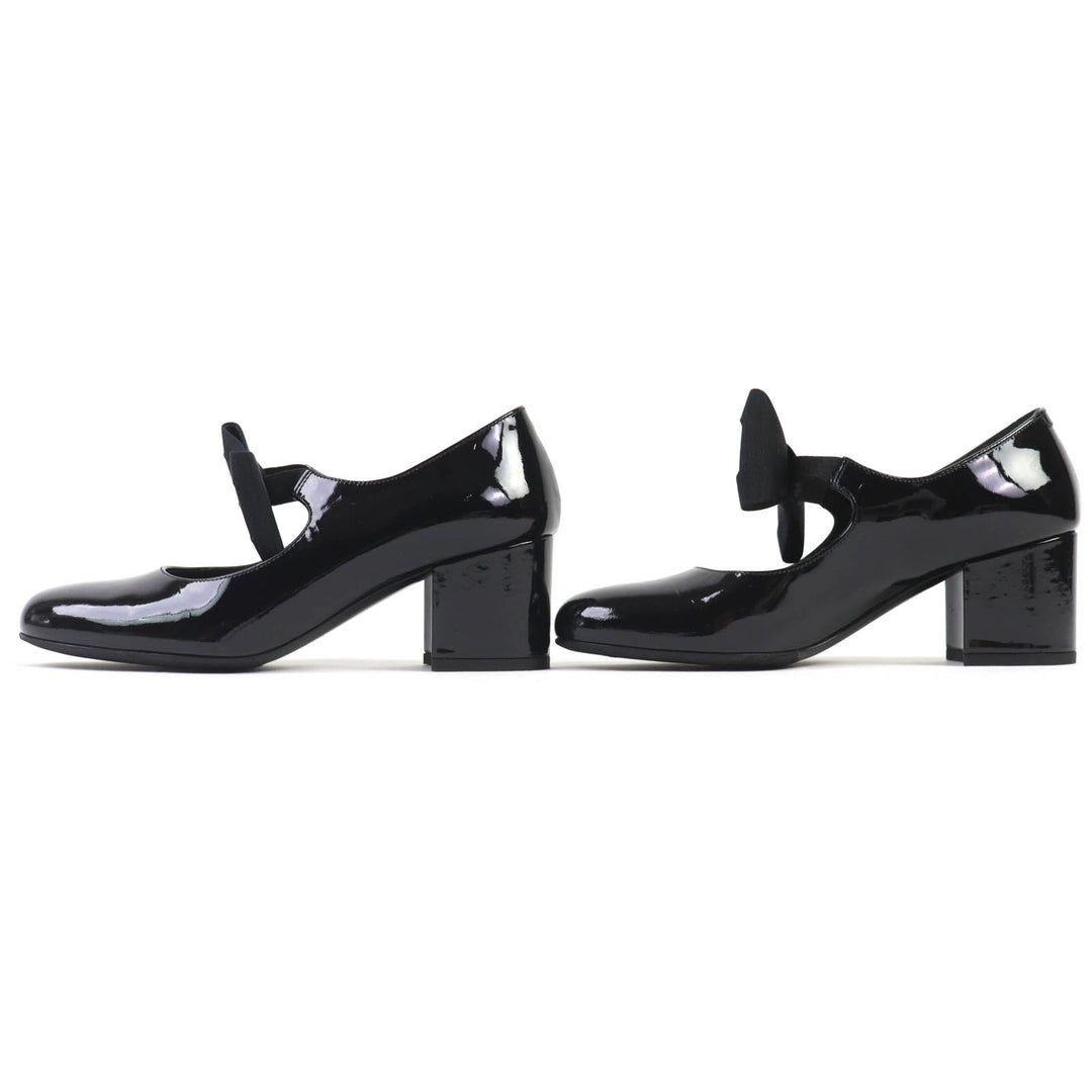Excellent CHANEL pumps Merry Jane COCO Mark black Patent leather 36.5 G45356
