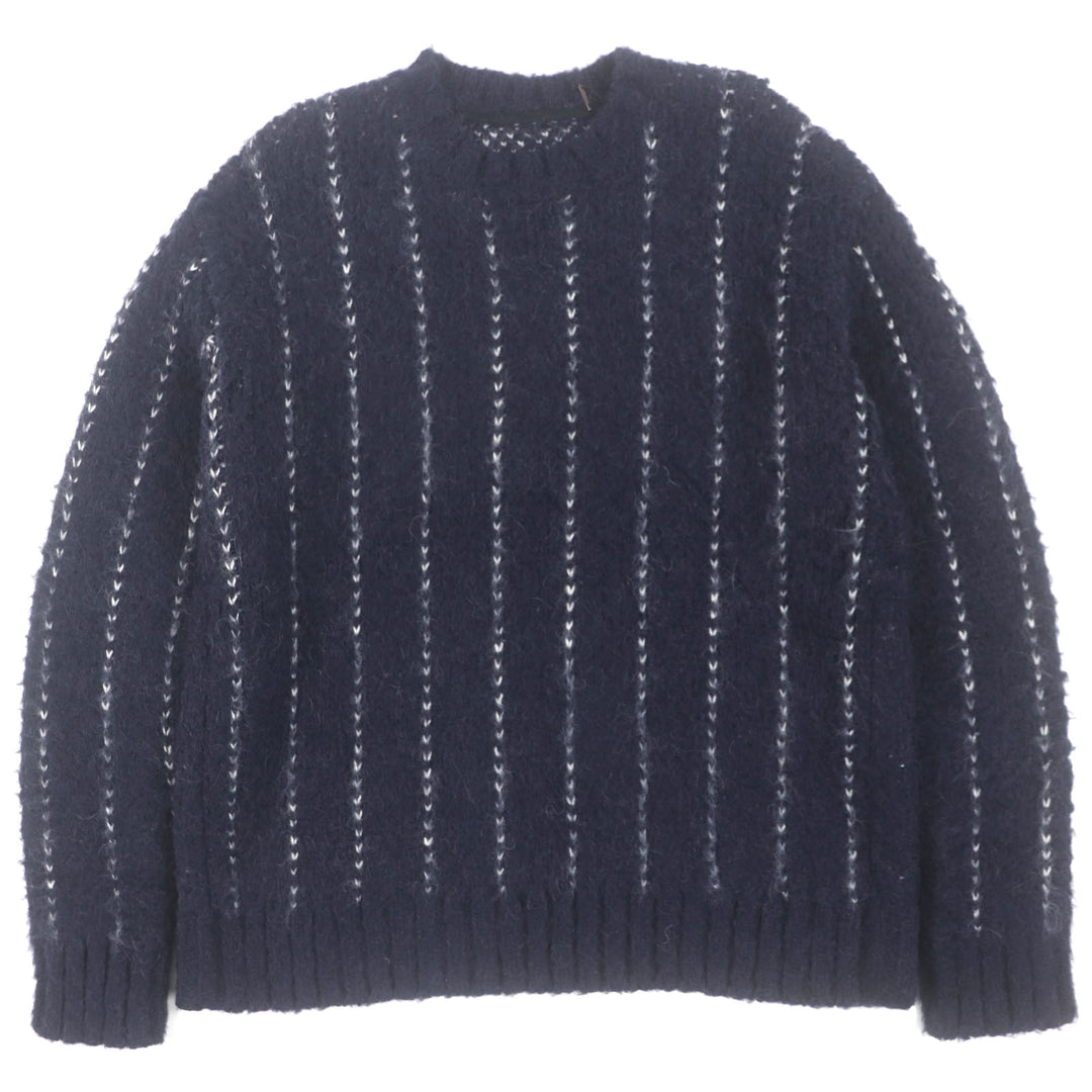 Pristine Sacai sweater Jacquard Alpaca and mohair blend Navy acrylic 4 23-03202M