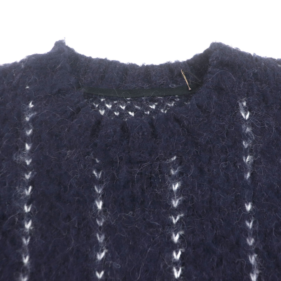 Pristine Sacai sweater Jacquard Alpaca and mohair blend Navy acrylic 4 23-03202M