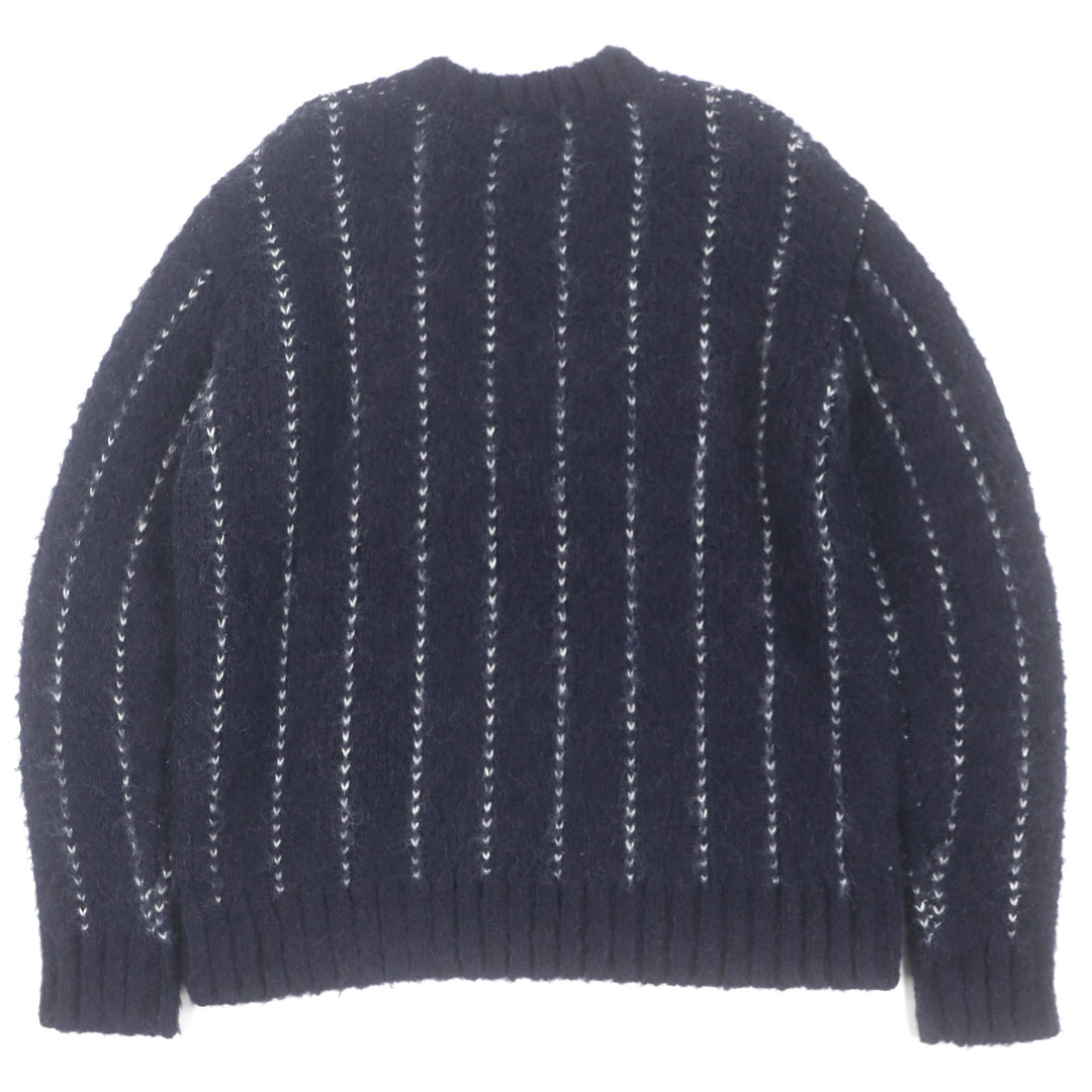 Pristine Sacai sweater Jacquard Alpaca and mohair blend Navy acrylic 4 23-03202M