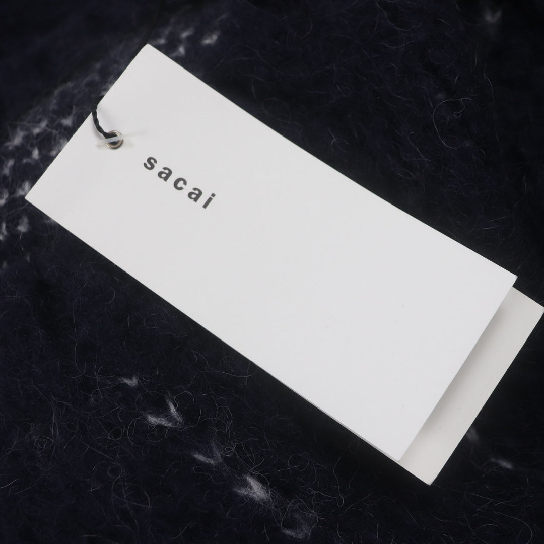 Pristine Sacai sweater Jacquard Alpaca and mohair blend Navy acrylic 4 23-03202M