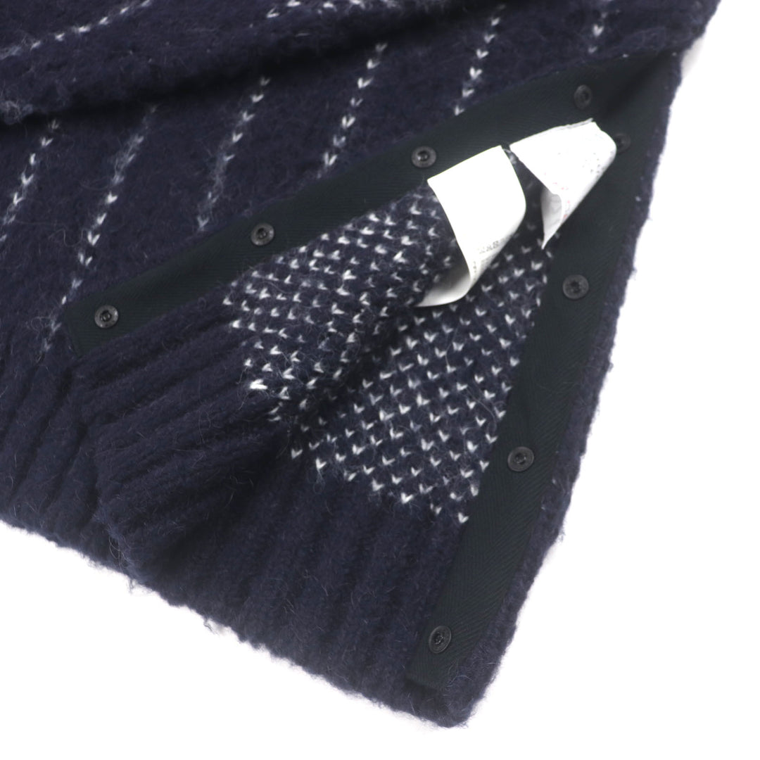 Pristine Sacai sweater Jacquard Alpaca and mohair blend Navy acrylic 4 23-03202M