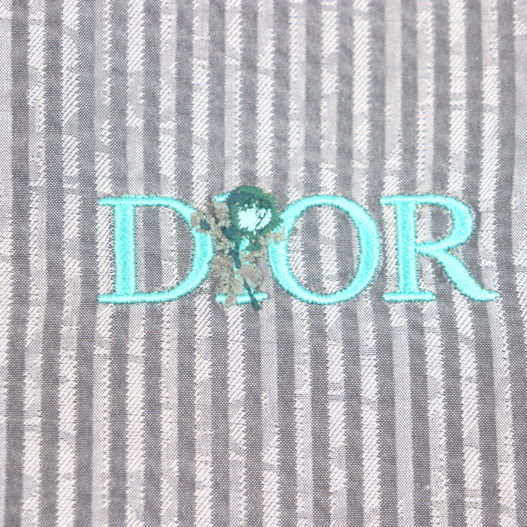 DIOR 半袖シャツ グレー シルク メンズ 37 193C545G5566 美品