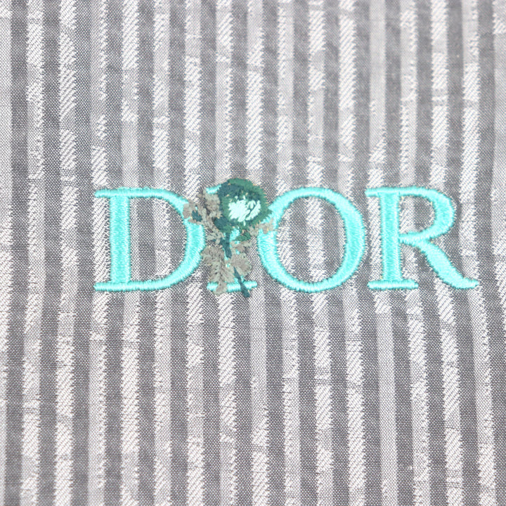 DIOR 半袖シャツ グレー シルク メンズ 37 193C545G5566 美品