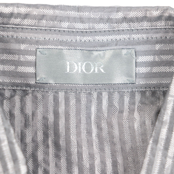 DIOR 半袖シャツ グレー シルク メンズ 37 193C545G5566 美品