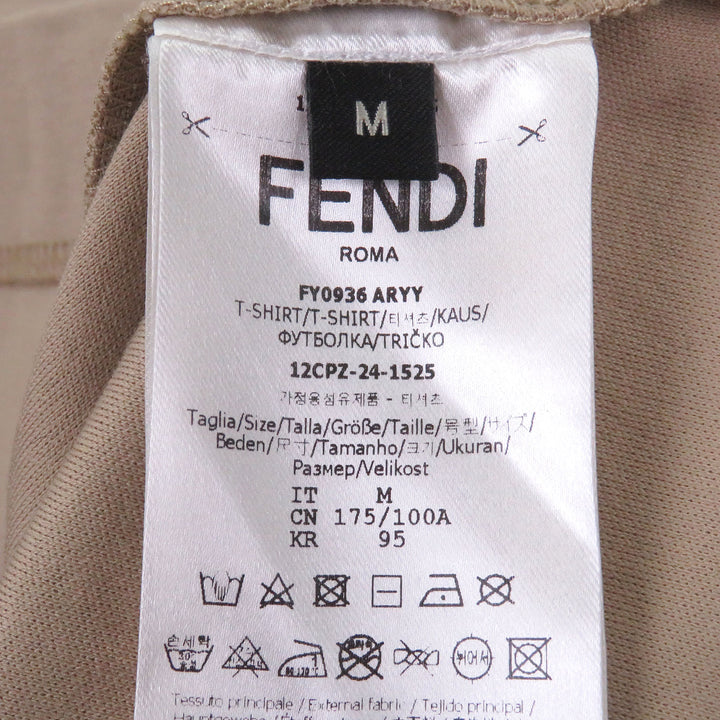 Excellent FENDI Short sleeve T-shirt FF Logo Metal Zucca T-shirt