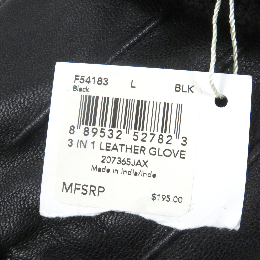 新品 COACH グローブ ロゴ シルバーボタン 3ウェイ ウール インナーレザー グローブ L F54183