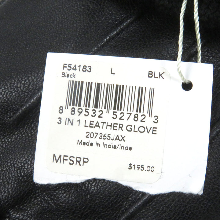 新品 COACH グローブ ロゴ シルバーボタン 3ウェイ ウール インナーレザー グローブ L F54183
