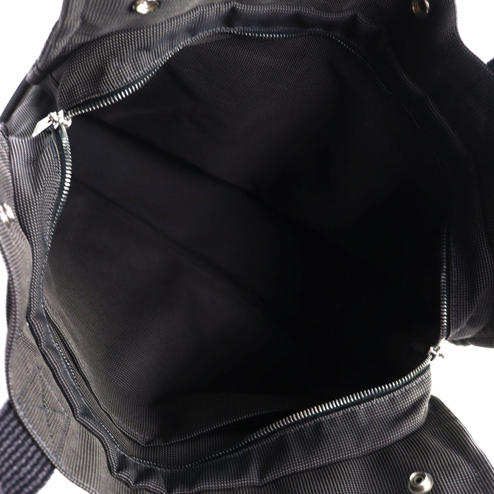 素晴らしいHERMESトートバッグ Her Line MM Hロゴ セリエボタン付き キャンバス グレー レディース