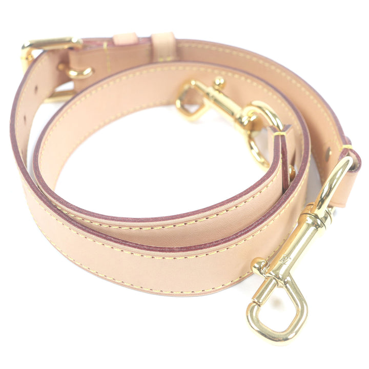 Great LOUIS VUITTON Shoulder strap Beige gold Nume leather mens