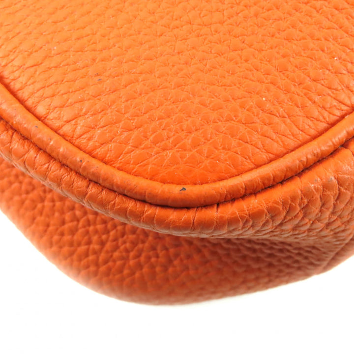 Great 大峡製鞄 Shoulder Bag Simple design handbag Orange shrink leather Women