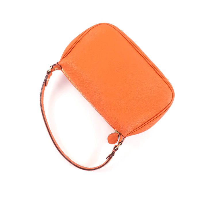 Great 大峡製鞄 Shoulder Bag Simple design handbag Orange shrink leather Women