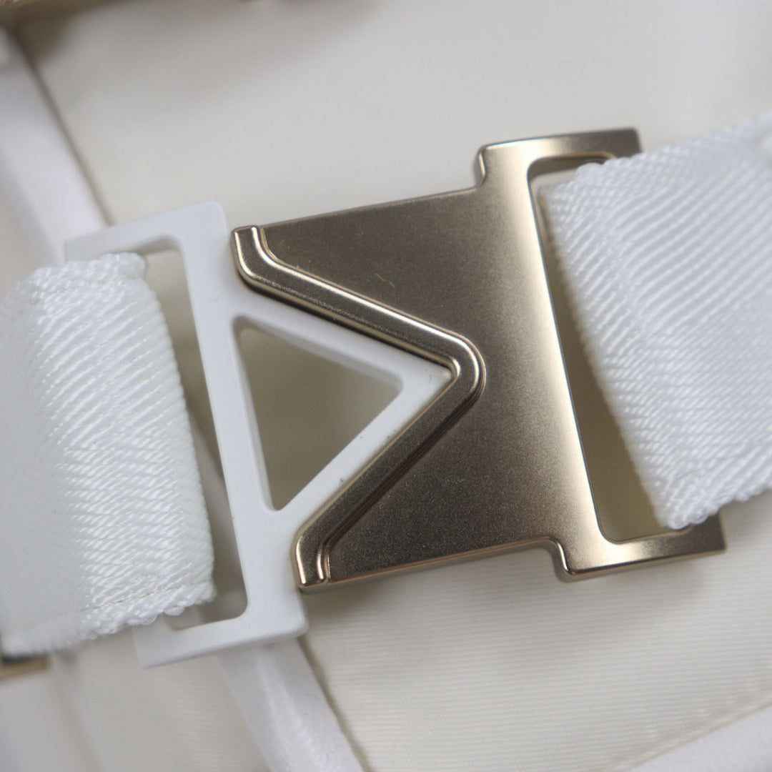 新品 BOTTEGAVENETA サンダル フラッシュ ダブルベルト ホワイト ナイロン メンズ 43 690034