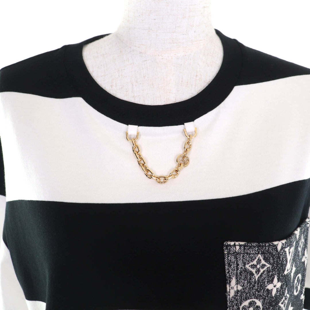 Excellent LOUIS VUITTON one piece Black White cotton Women 1AAUOX