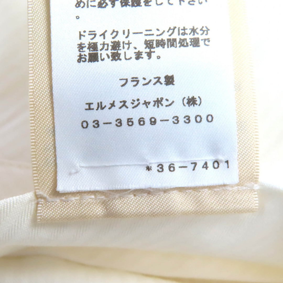 HERMES ショートパンツ コットンキュロット（ナイロン混） クリーム色 タイプ34 3E0407DP