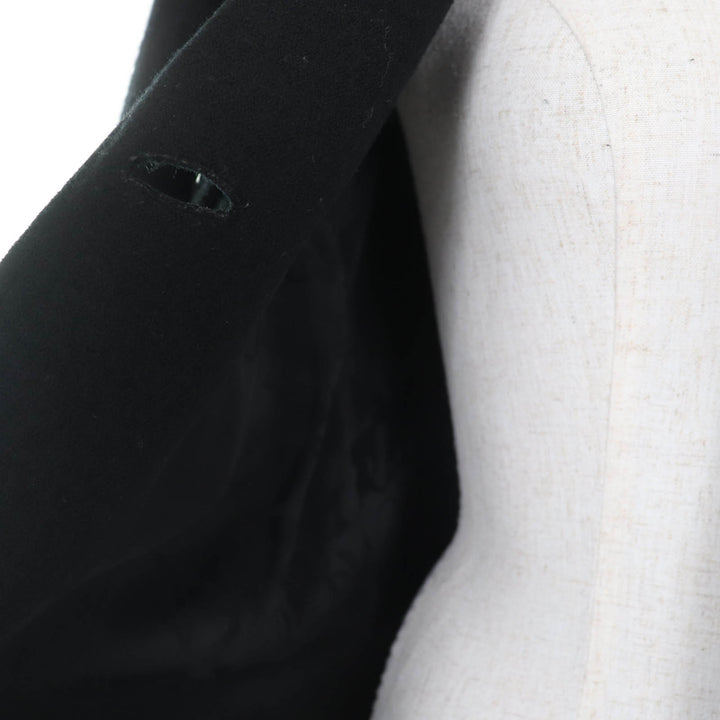 Excellent CHANEL coat Lion Button Long Length black wool Women 36 P46375V32805