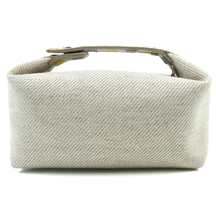 Pristine HERMES Pouch BRIDE A BLACK PM OC Serie Button Handbag wool Women