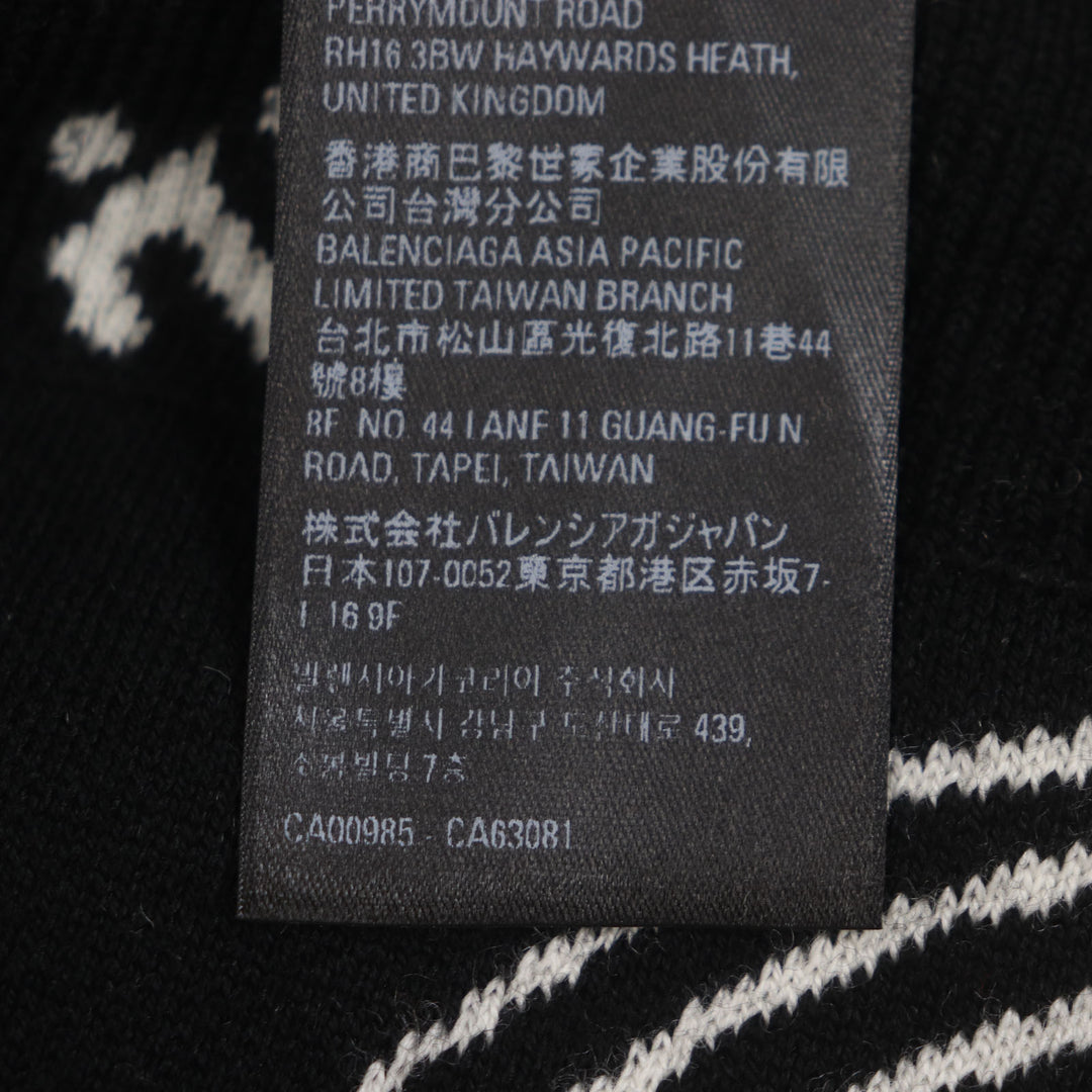新品 バレンシアガ セーター ロゴマイア オールオーバーキット ブラック ウール メンズ S 724869