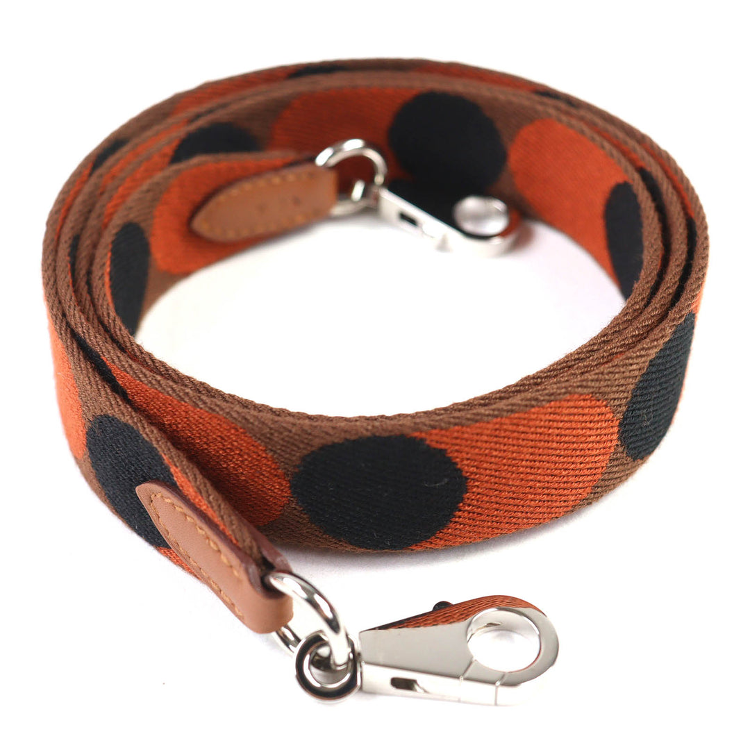 Pristine HERMES Shoulder strap sangre flipper ball Brown Orange Black canvas