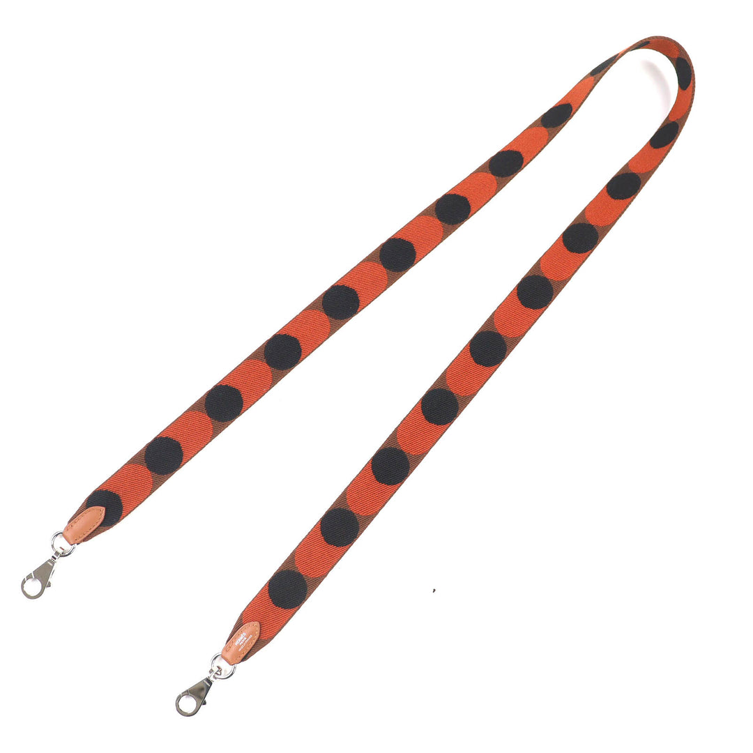 Pristine HERMES Shoulder strap sangre flipper ball Brown Orange Black canvas
