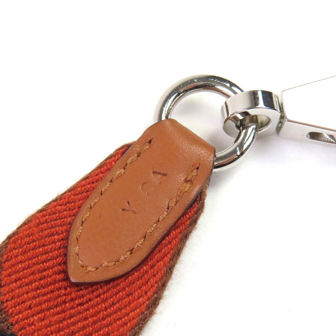 Pristine HERMES Shoulder strap sangre flipper ball Brown Orange Black canvas