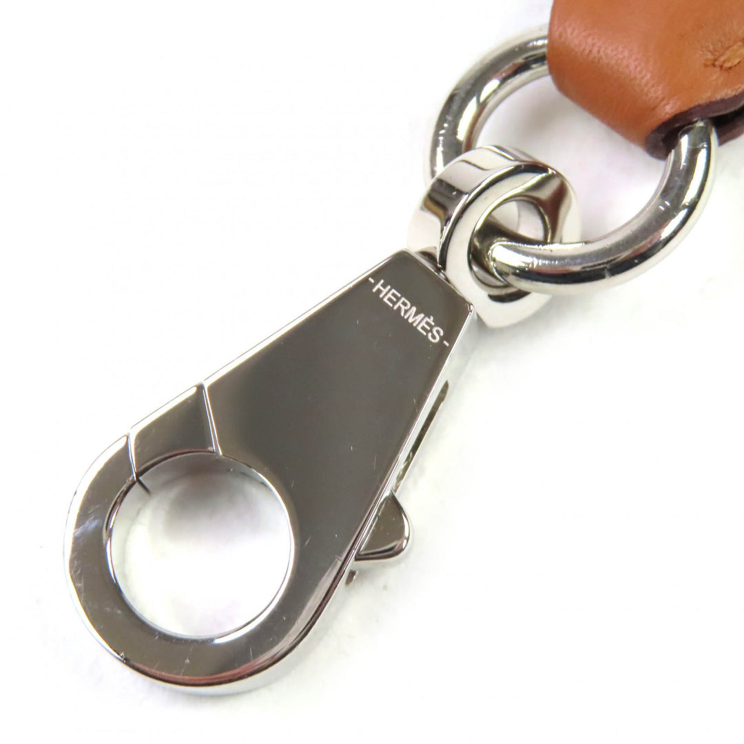 Pristine HERMES Shoulder strap sangre flipper ball Brown Orange Black canvas