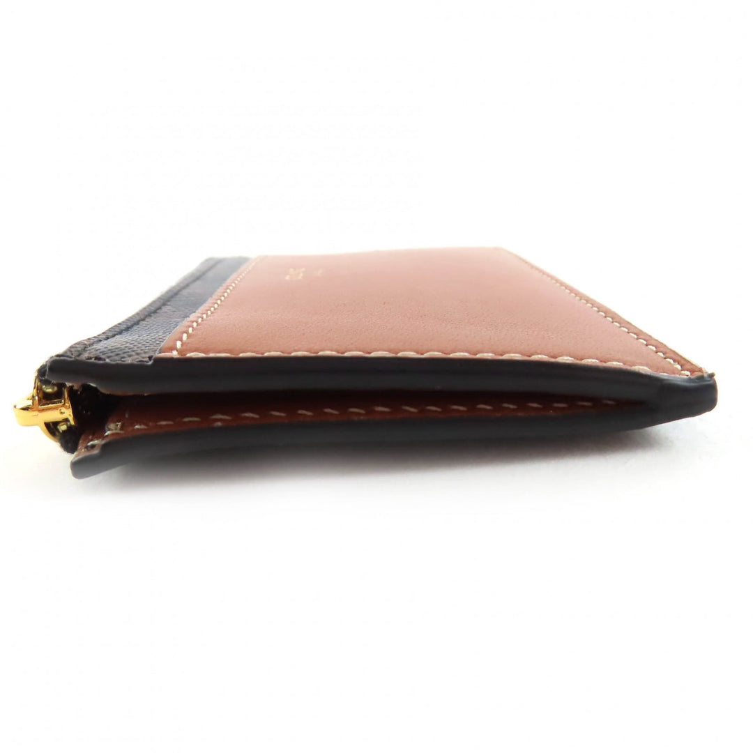 Excellent CELINE Card Case Brown leather Women