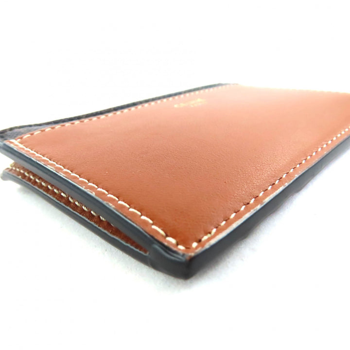 Excellent CELINE Card Case Brown leather Women