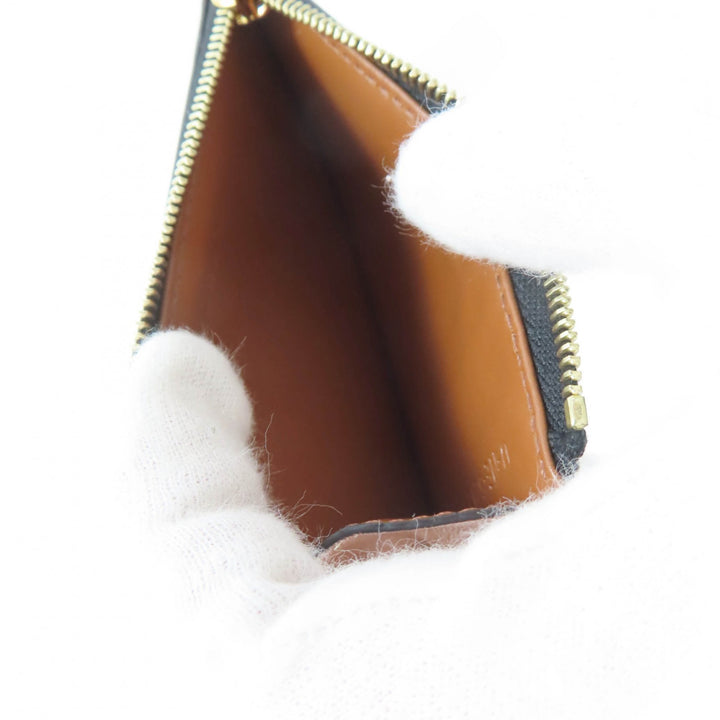 Excellent CELINE Card Case Brown leather Women