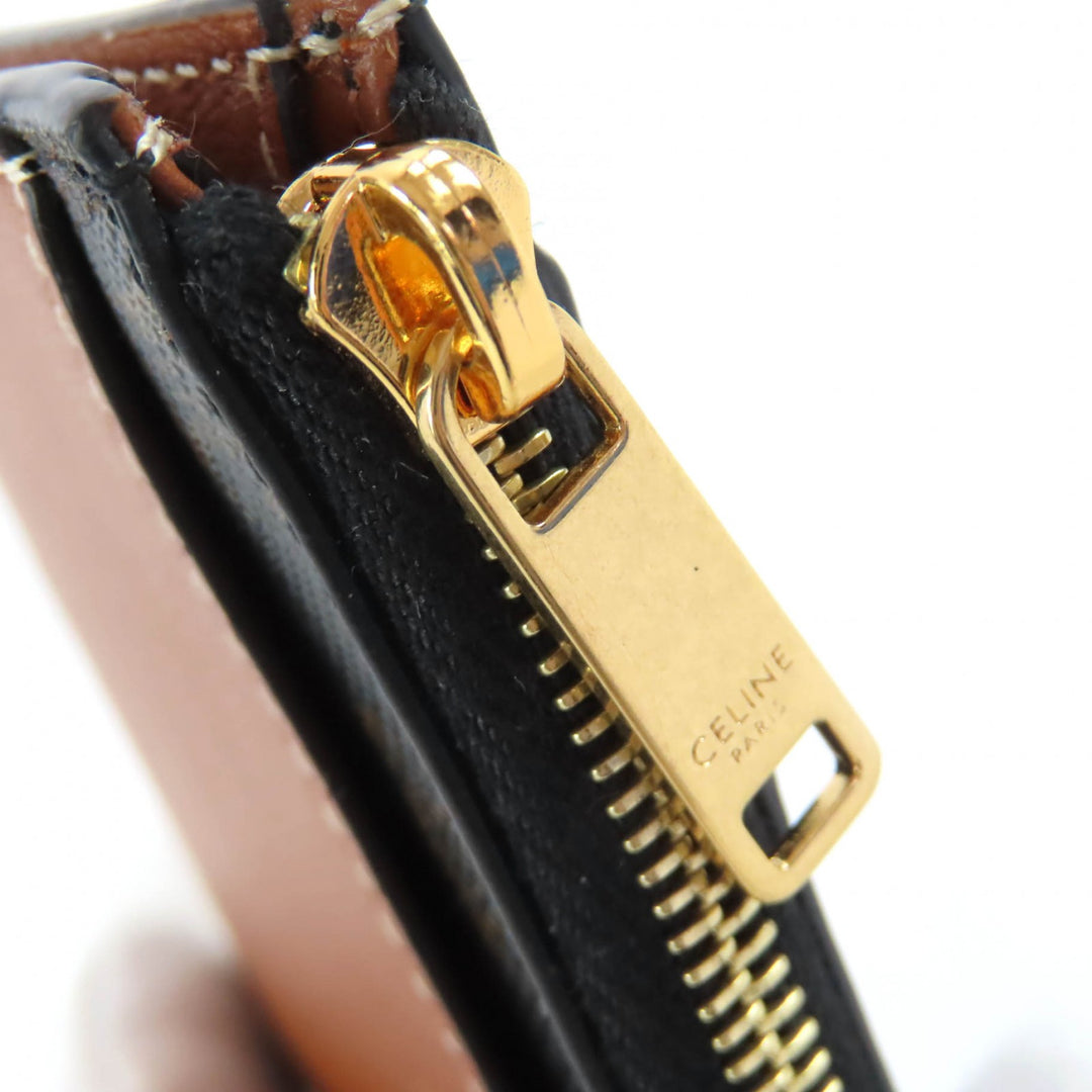 Excellent CELINE Card Case Brown leather Women