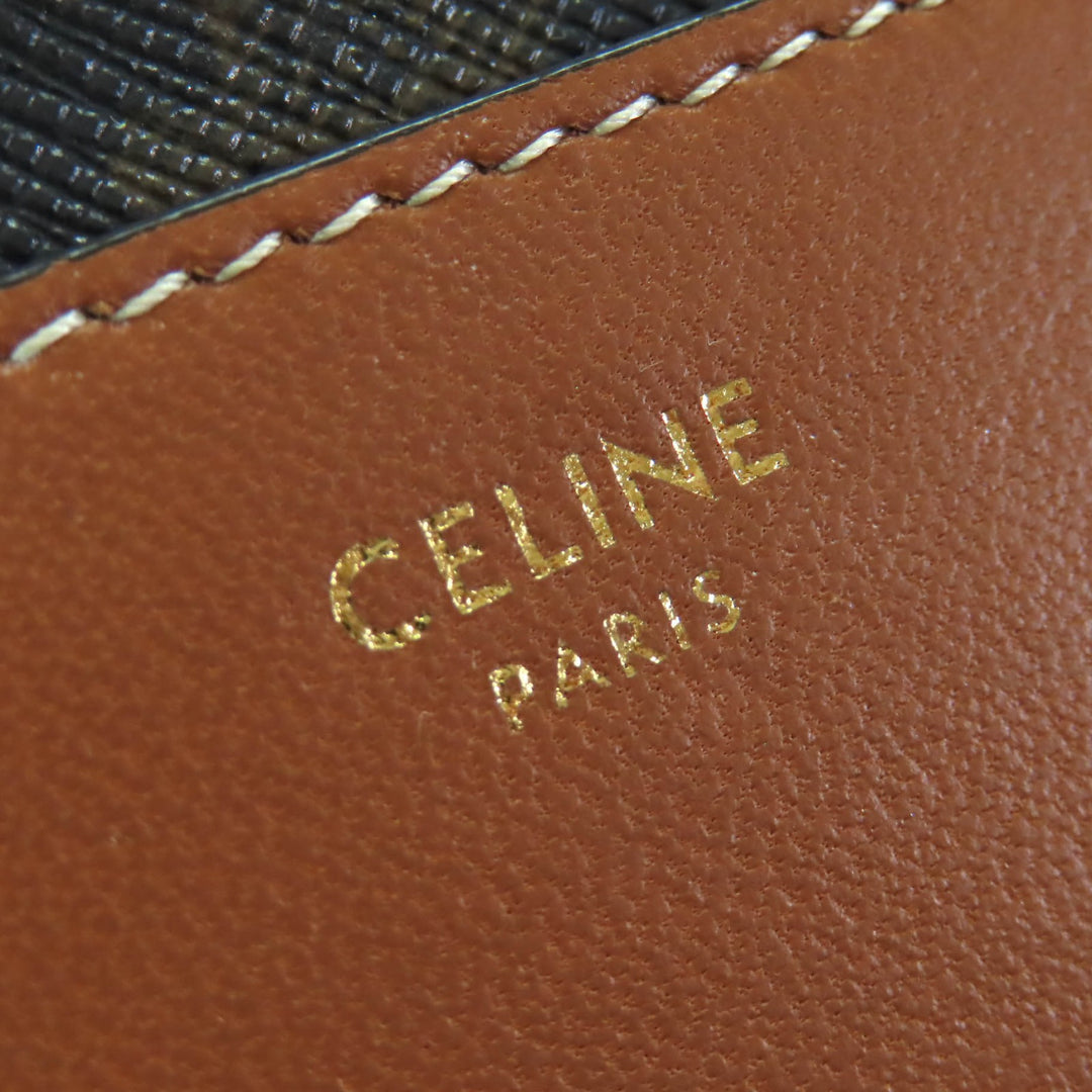 Excellent CELINE Card Case Brown leather Women