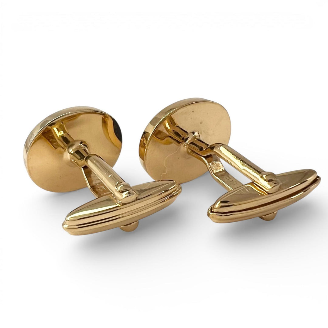 Great Dunhill Cufflinks cufflinks Oval d logo gold lapis lazuli mens