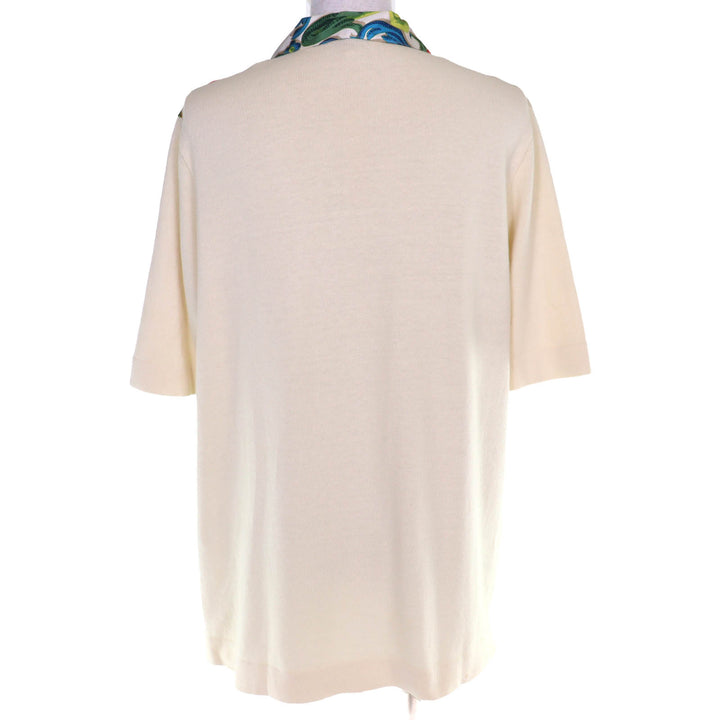 Great HERMES Short sleeve knit LE MORS A LA CONETABLE Twill laine silk M