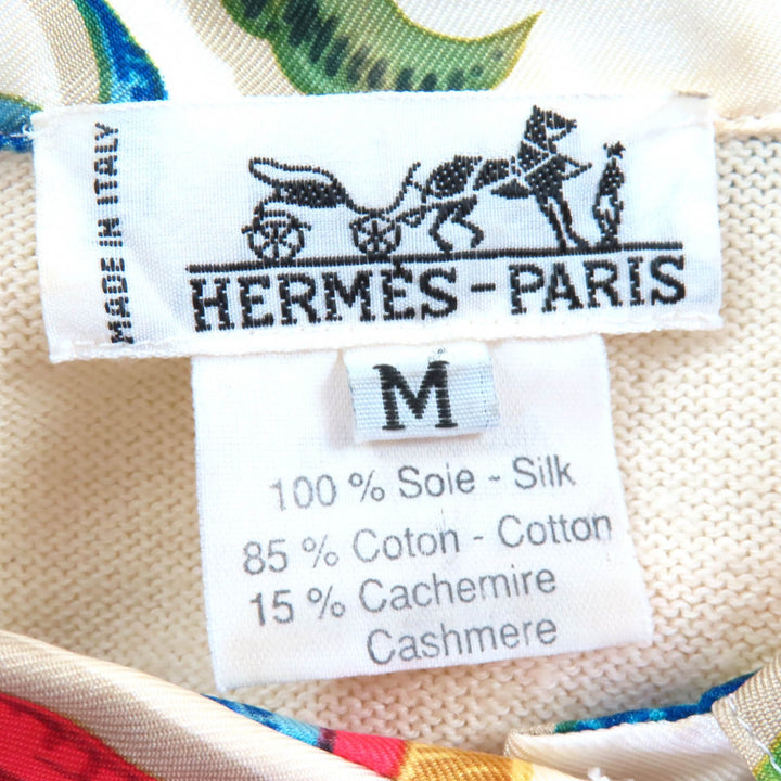 Great HERMES Short sleeve knit LE MORS A LA CONETABLE Twill laine silk M