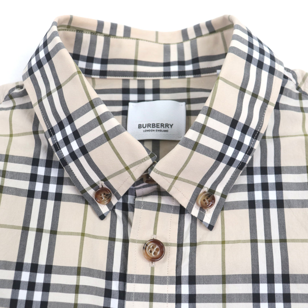 Great BURBERRY Long sleeve shirt beige cotton mens M 8042350