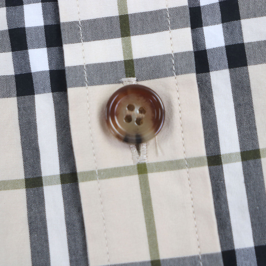 Great BURBERRY Long sleeve shirt beige cotton mens M 8042350