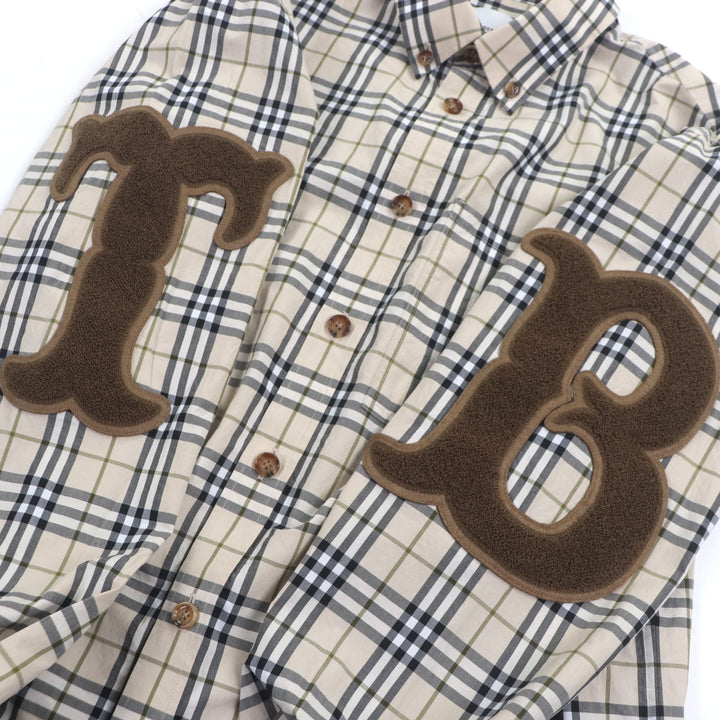Great BURBERRY Long sleeve shirt beige cotton mens M 8042350